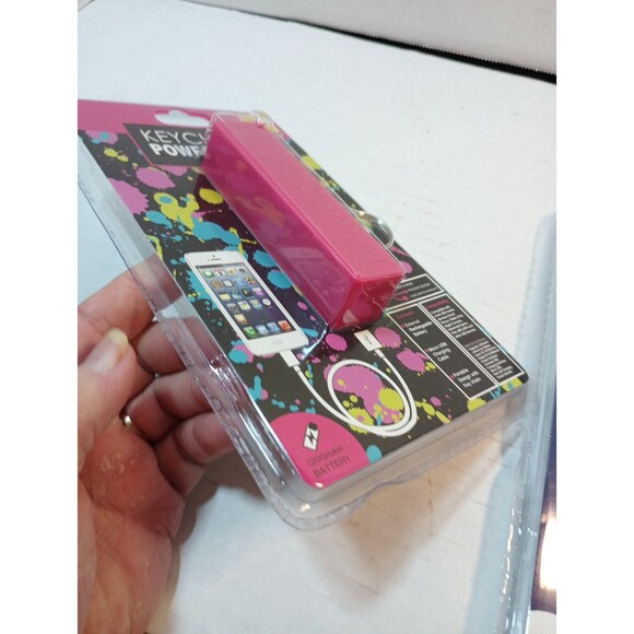 New 2 - Keychain Power Bank Quick Charge iphone Smart Device Space & Solid Pink - Picture 6 of 7